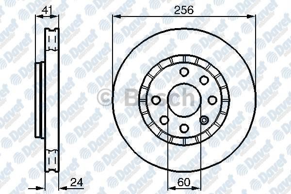 BOSCH 0986478327 Fren Diski On Havali 256mm Opel Vectra B (1.6i 1.8i 2.0i) (95->) Astra-F (1.6i 16v) (94->)